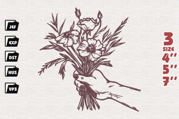 Floral Holding Embroidery